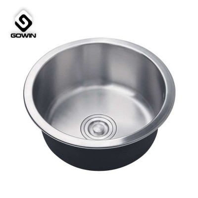 Export Russian sink stainless steel 4949 polished 201 stainless steel round sink single washing dish sink