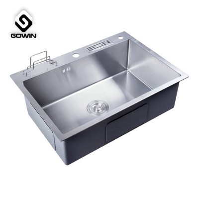 2021 New Style Sinks Model Hand Made Soft Stain SU304 Kitchen Sink with Blade Carrier and Drainer